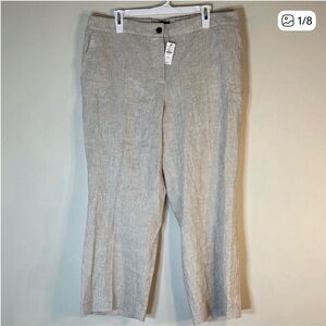 Talbots Linen Crop Pants. 14W. NWT. $139!
